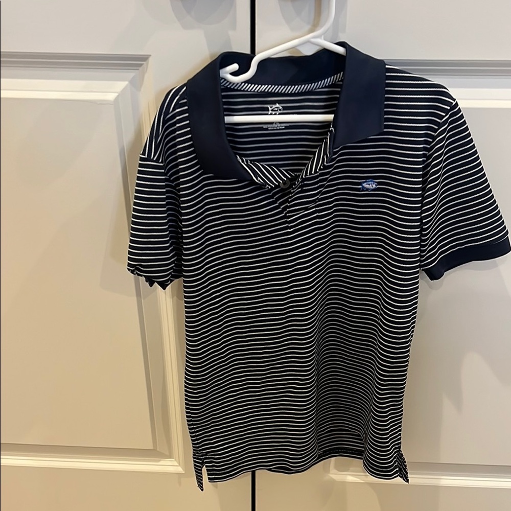 Navy Striped Polo Shirt